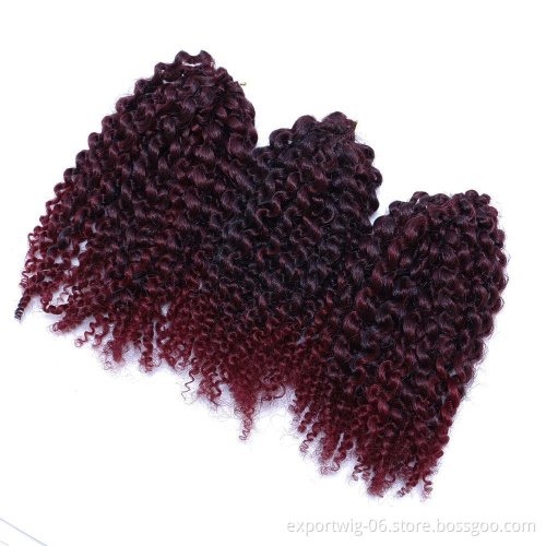 Crochet Braid Extensions 3pcs 60 strands Synthetic Bulk Hair 8inch Spring Twist Kinky Curly Crochet Braids Hair